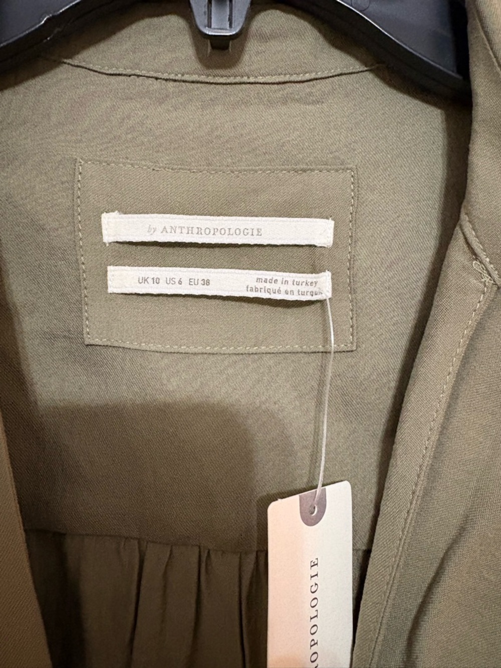 Anthropologie Olive Twist-Front Midi Dress - Picture 4 of 11